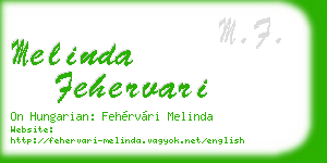 melinda fehervari business card