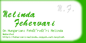 melinda fehervari business card